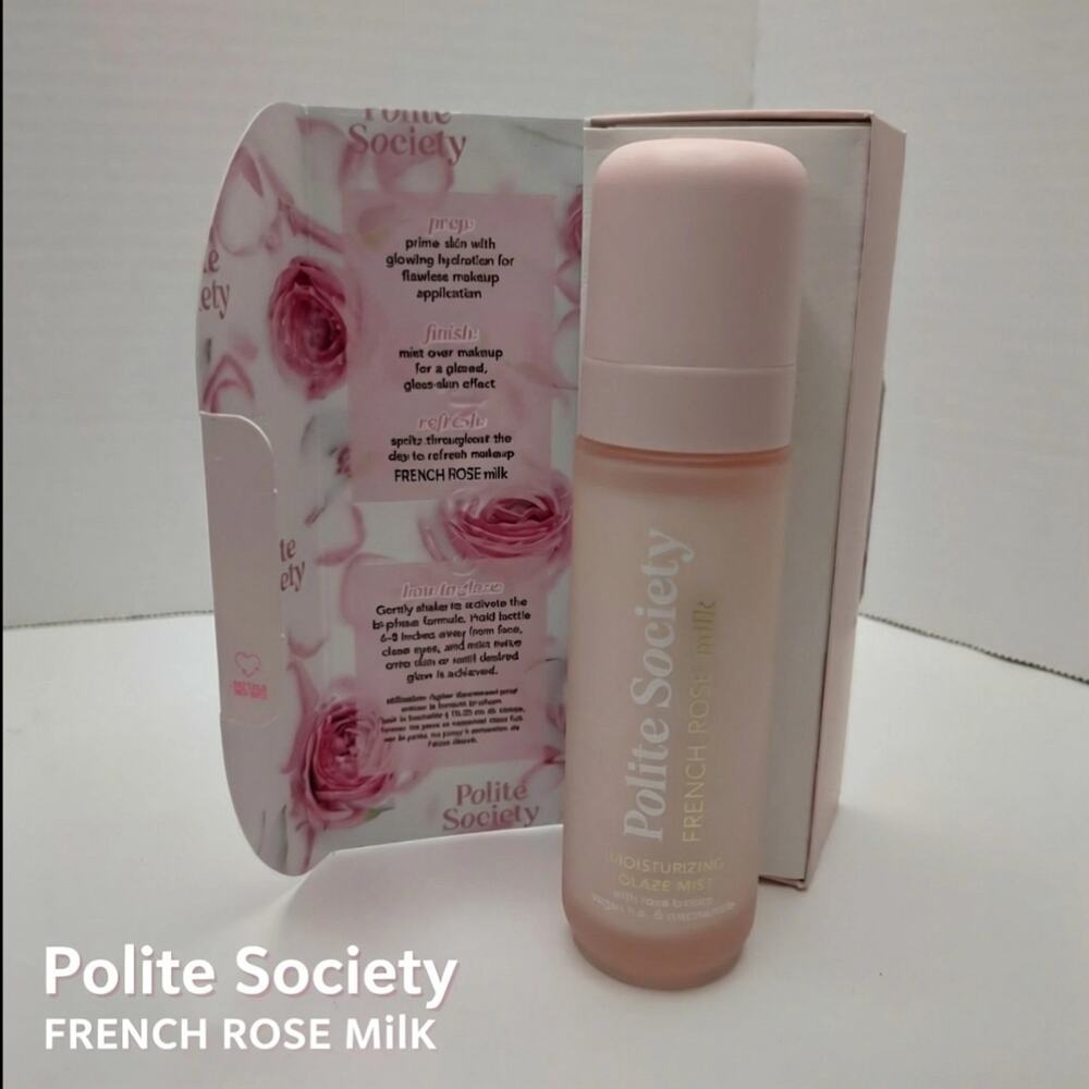 Polite Society French Rose Milk Moisturizing Glaze Mist 1.69oz New for Daily Use